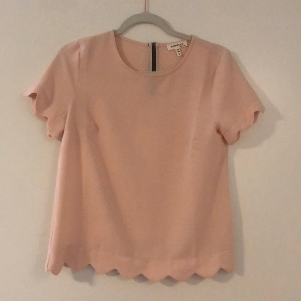 Scalloped blush top